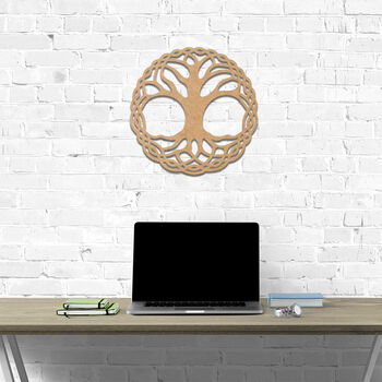 Celtic Tree Wooden Wall Art Timeless Home Decor, 6 of 10