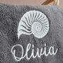 Personalised Grey Hand Towel With Shell, thumbnail 2 of 6