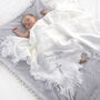 Personalised Baby Christening Silver Embroidered Shawl, thumbnail 3 of 10