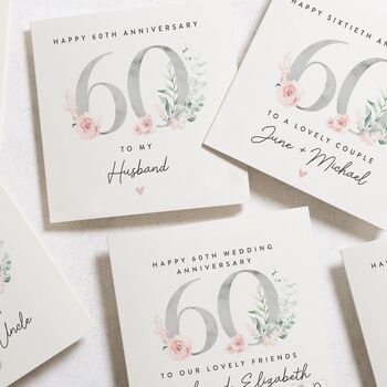 60th Diamond Anniversary Card Mum And Dad, 3 of 8