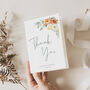 Wedding Thank You Cards Orange And Yellow Florals, thumbnail 2 of 5