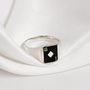 Personalised Sterling Silver Playing Card Signet Ring, 4 of 8