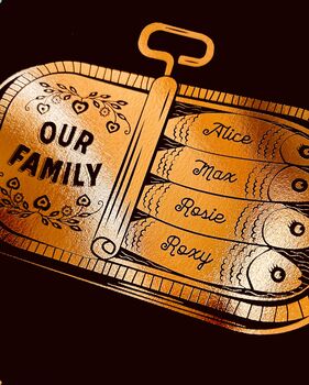 Personalised Family Sardine Tin Print, 9 of 10