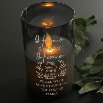 Personalised Home Sweet Home Glass LED Candle, 2 of 4