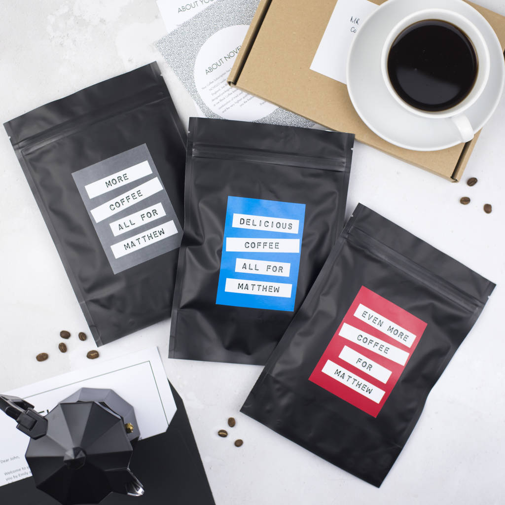 Personalised delivery monthly coffee gift notonthehighstreet