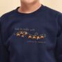 Personalised Deck The Halls With Croissants Kids Christmas Jumper, thumbnail 1 of 3