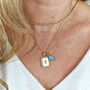 18ct Gold Plated Initial And Birthstone Charm Necklace, thumbnail 1 of 7