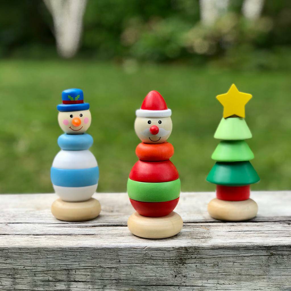 Image of Three Wooden Christmas Stackers