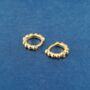 Gold Beaded Tiny Hoops, Minimalistic Hoop Earrings, thumbnail 3 of 7