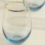 G Decor Set Of Four Lazaro Blue Ombre Tumbler Glasses, thumbnail 2 of 5