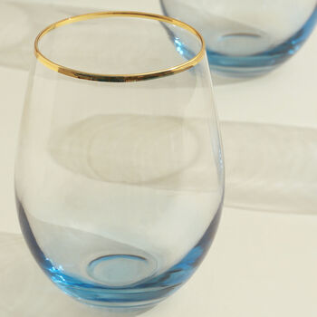 G Decor Set Of Four Lazaro Blue Ombre Tumbler Glasses, 2 of 5