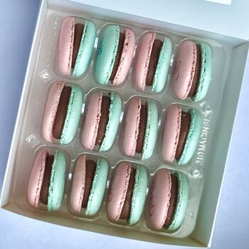 Gender Reveal Baby Party Macarons Gift Box Of 12, 2 of 4
