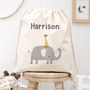 Personalised Elephant Cotton Nursery Bag, thumbnail 1 of 7