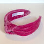 Hot Pink Silk Velvet Knotted Headband, thumbnail 1 of 2