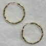 Gold Plated Oversized Bamboo Hoop Earrings, thumbnail 6 of 6