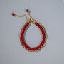 Red Bead And Paperclip Chain Necklace Set Of Two, thumbnail 3 of 4