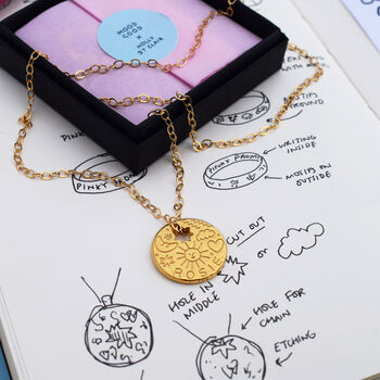 18k Gold Vermeil Or Silver Personalised Doodle Necklace, 5 of 6
