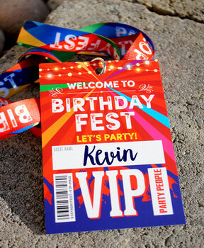 Birthdayfest Festival Theme Birthday Party Vip Lanyards, 4 of 12