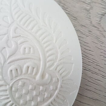 Personalised Paisley Pattern White Clay Coaster, 5 of 5
