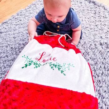 Personalised Botanical Plush Christmas Sack, 3 of 3