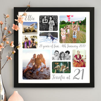 Personalised 21st Birthday Square Photo Collage, 7 of 12