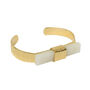 Quiet Luxury Collection White Gemstone Gold Cuff Bracelet, thumbnail 1 of 4