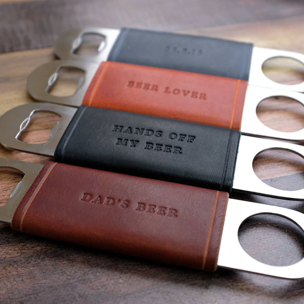 Personalised Leather Bottle Opener, 1 of 9