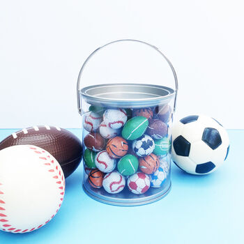 Gift Bucket Of Chocolate Sports Balls, 3 of 3