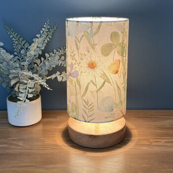 Alda Blue Spring Flowers Tall Cylinder Floral Lampshade, 4 of 10
