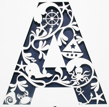 Personalised Name Paper Cut Picture Nautical Theme, 6 of 7