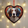 English Setter Stained Glass Effect Heart Suncatcher, thumbnail 2 of 5