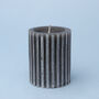 G Decor Scented Grooved Woody Dark Grey Pillar Candle, thumbnail 3 of 5