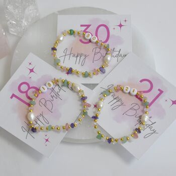 30th Birthday Dainty Crystal Friendship Bracelet Gift, 7 of 8