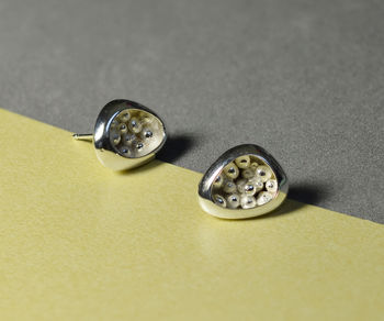 Sterling Silver Stud Earrings With Granulation, 5 of 6