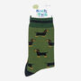 Sausage Dog Pinstripe Bamboo Socks Men's Khaki Green, thumbnail 2 of 4