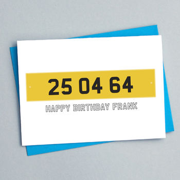 Personalised Car Number Plate Birthday Card, 2 of 3