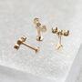 14 Carat Gold Trillion Labret Helix Earring, thumbnail 3 of 6