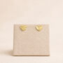 Gold Plated Sterling Silver Sunburst Heart Stud Earrings, thumbnail 3 of 8