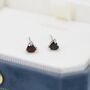 Natural Dark Garnet Heart Stud Earrings, thumbnail 6 of 12