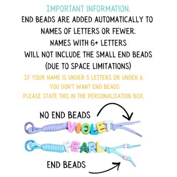 Personalised Beaded Name Bag Charm With Chunky Rope, 3 of 7