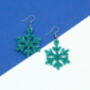 Snowflake Glitter Earrings, thumbnail 10 of 10