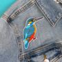 R.S.P.B. Kingfisher Bird Sew On Patch, thumbnail 2 of 2