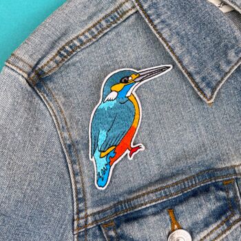 R.S.P.B. Kingfisher Bird Sew On Patch, 2 of 2