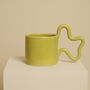 Chartreuse Handmade Ceramic Mug With Wiggle Handle, thumbnail 1 of 6