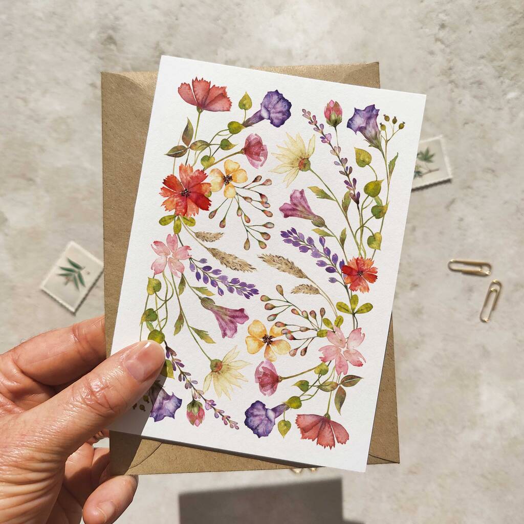 Delicate Floral Watercolours Note Cards And Envelopes, 1 of 7