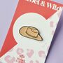 Western Rodeo Cowboy Hat Enamel Pin Badge, thumbnail 1 of 3