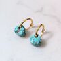 Turquoise Teardrop December Birthstone Earrings, thumbnail 1 of 5