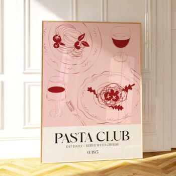 Pasta Club Print Kitchen Wall Art, 8 of 8