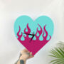 Flames Heart Shape Decorative Clock, thumbnail 5 of 12
