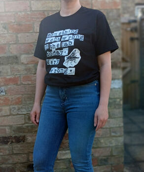 Retro Sci Fi Horror Graphic Tee 'Something Went Wrong In The Lab' Unisex T Shirt, 2 of 5